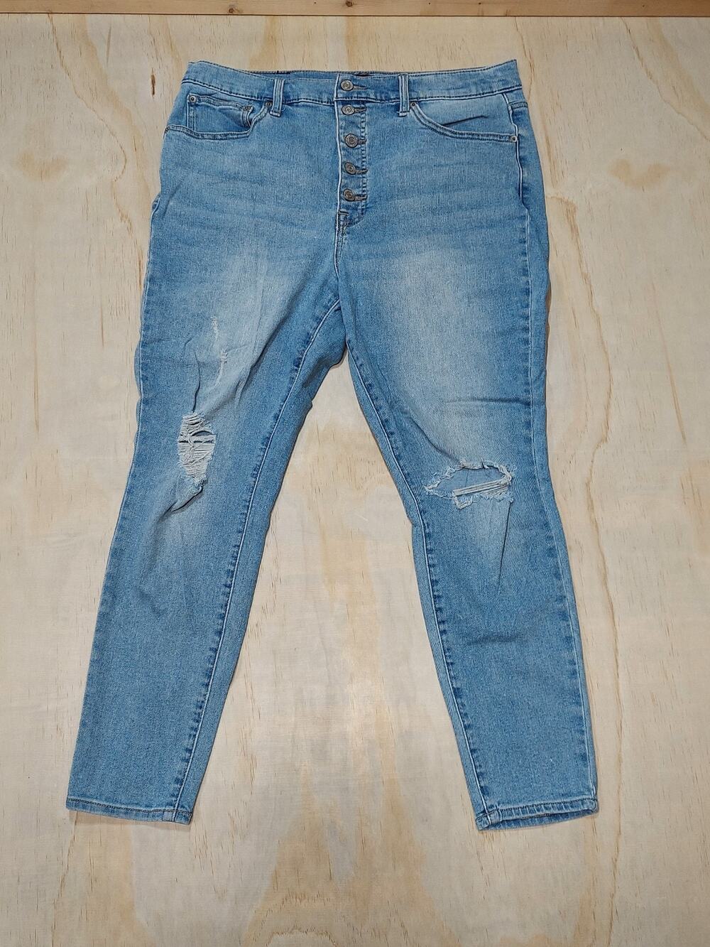Lucky Brand High Rise Skinny Bridgette Ankle Jeans Distressed Button Fly 16/33